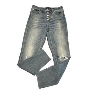 Lucky Brand Medium-Light Wash Distressed Slim Leg Denim Jeans Women’s 28